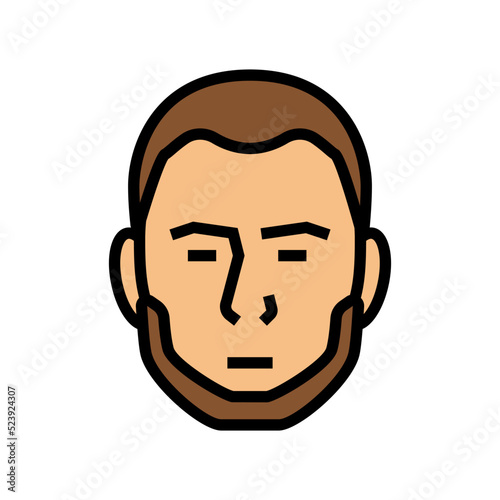 beard without mustache beard color icon vector illustration