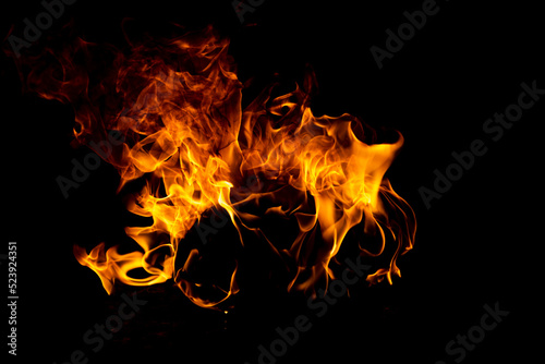 Fire flame texture for banner background. Burn abstract lights. © Volodymyr