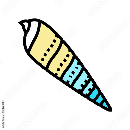 auger sea shell beach color icon vector illustration
