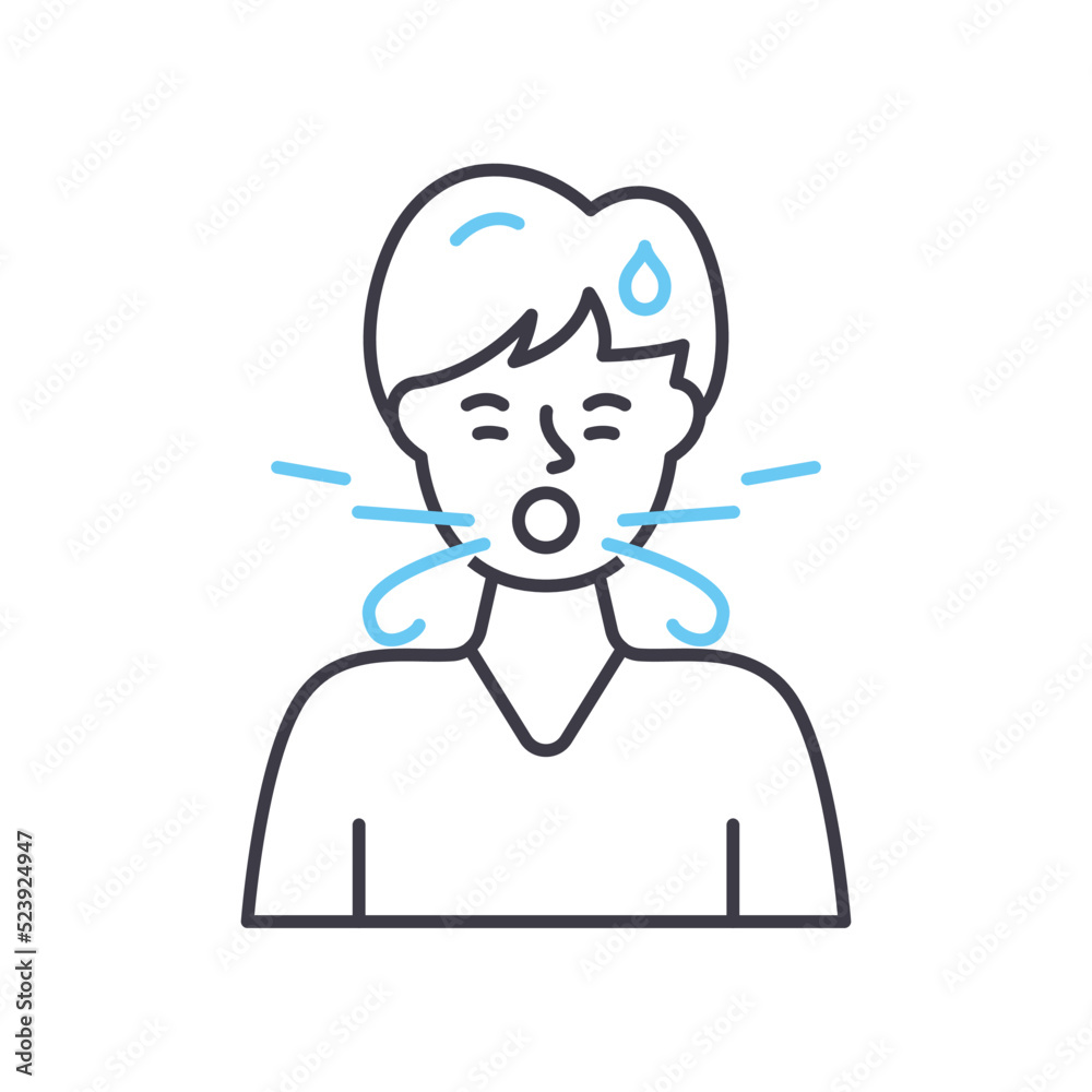 lahored breathing line icon, outline symbol, vector illustration, concept sign lahored breathing line icon, outline symbol, vector illustration, concept sign