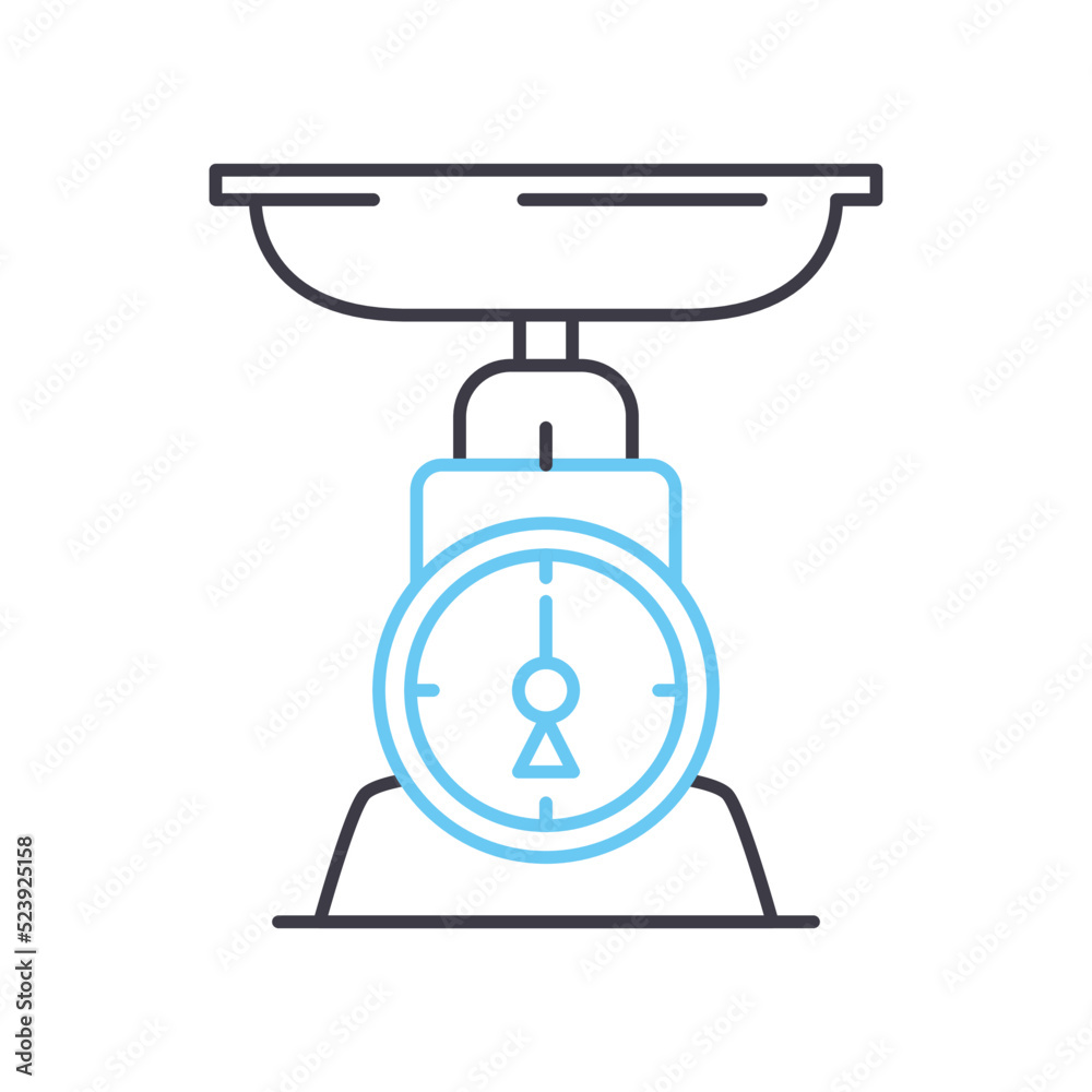 Fototapeta premium kitchen scales line icon, outline symbol, vector illustration, concept sign