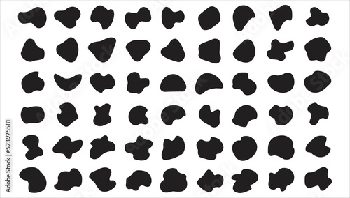 Vector of bizarre black shapes on the white background