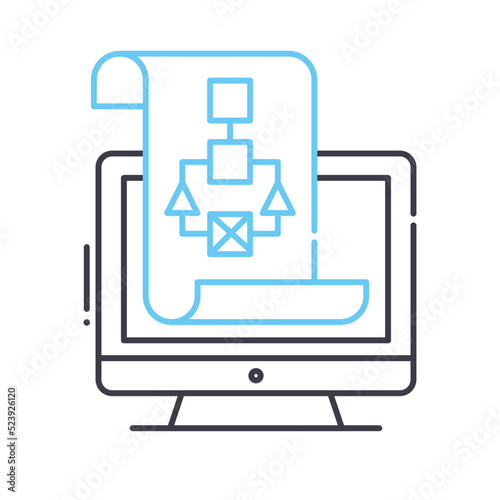 sitemap line icon, outline symbol, vector illustration, concept sign