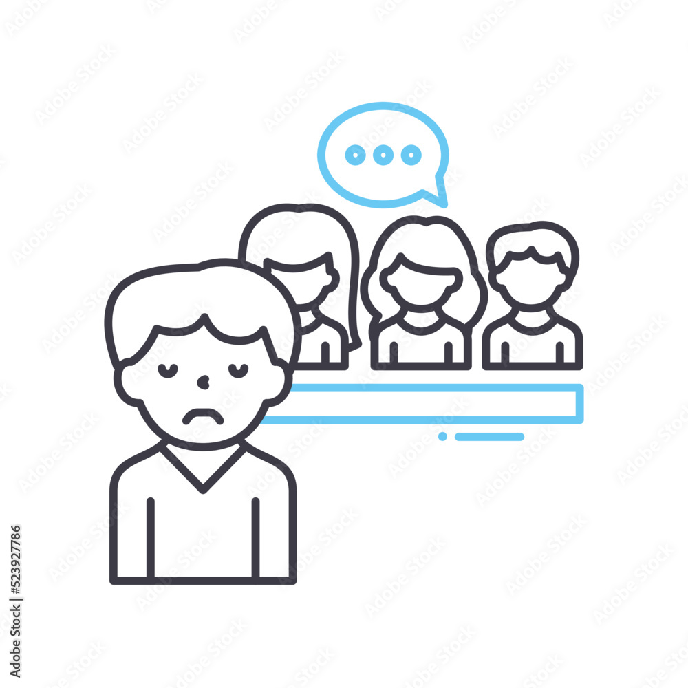 loneliness line icon, outline symbol, vector illustration, concept sign loneliness line icon, outline symbol, vector illustration, concept sign