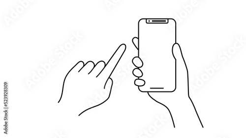 スマートフォンの画面を操作する