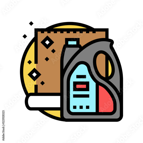 carpet cleaner detergent color icon vector illustration
