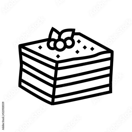 pastry cake food dessert line icon vector illustration