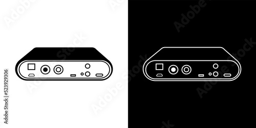 Audio interface black and white vectorized icon