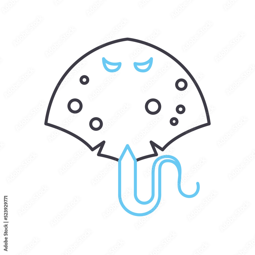 stringray line icon, outline symbol, vector illustration, concept sign stringray line icon, outline symbol, vector illustration, concept sign