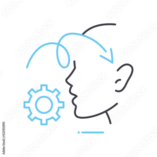 perception process line icon, outline symbol, vector illustration, concept sign