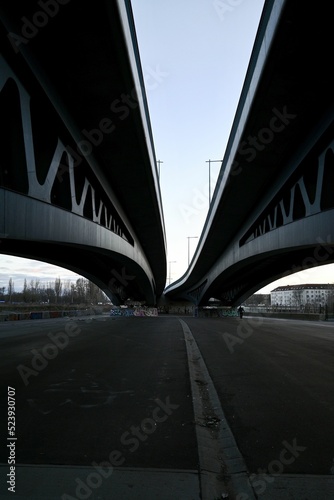 Beautiful view of a road under a bridge in Baumschulenweg, Berlin photo