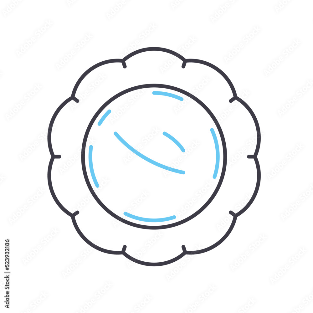 resting pillow line icon, outline symbol, vector illustration, concept sign