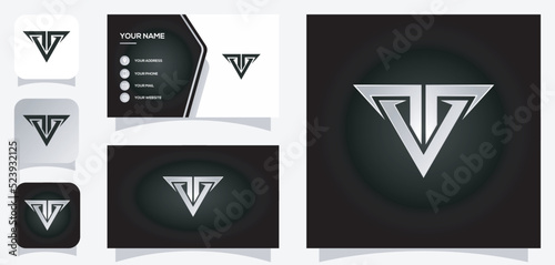  vector graphic of letter t and v logo design and masculine, strong style