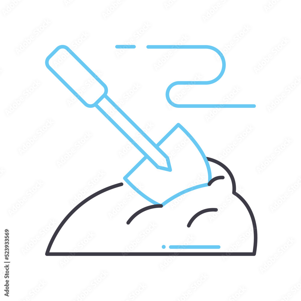 shovel line icon, outline symbol, vector illustration, concept sign shovel line icon, outline symbol, vector illustration, concept sign