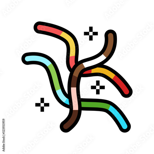 worm jelly candy gummy color icon vector illustration