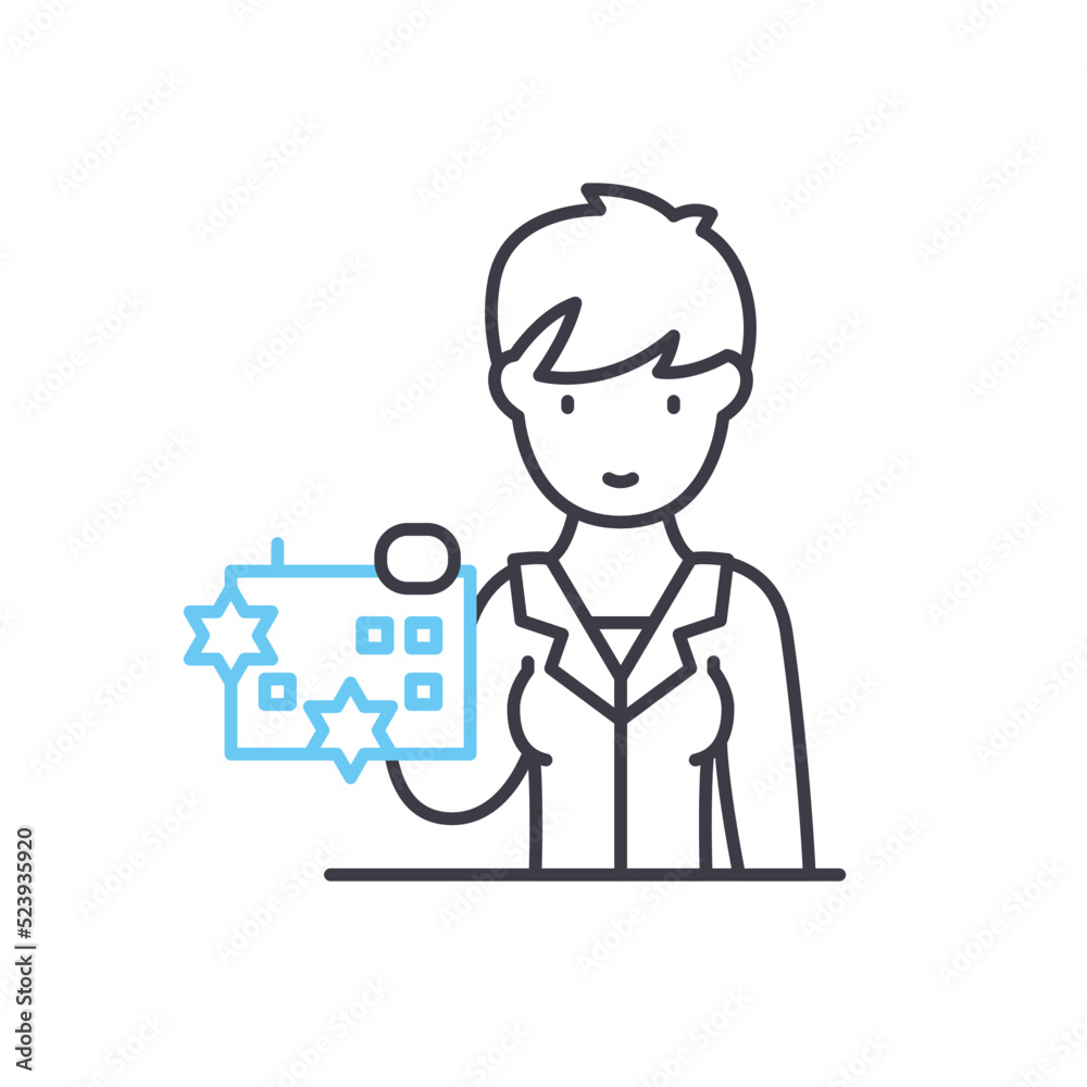 salesman line icon, outline symbol, vector illustration, concept sign salesman line icon, outline symbol, vector illustration, concept sign