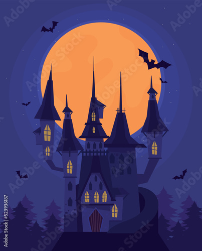 halloween castle night