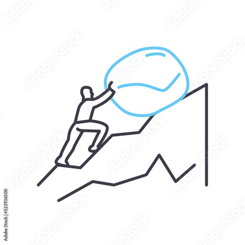 willpower line icon, outline symbol, vector illustration, concept sign