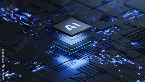 Obraz na płótnie AI, Artificial Intelligence concept,3d rendering,conceptual image. w salonie