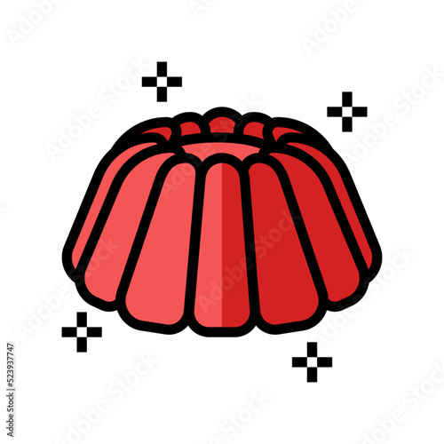 pudding jelly candy gummy color icon vector illustration