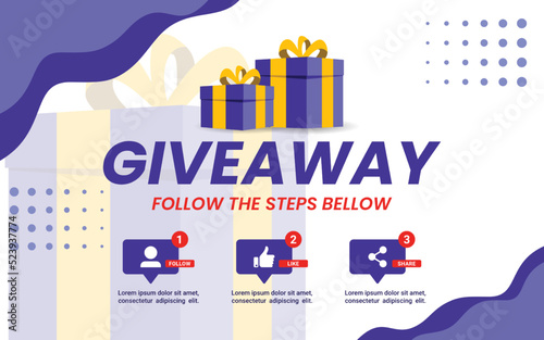 Giveaway social media contest vector template.