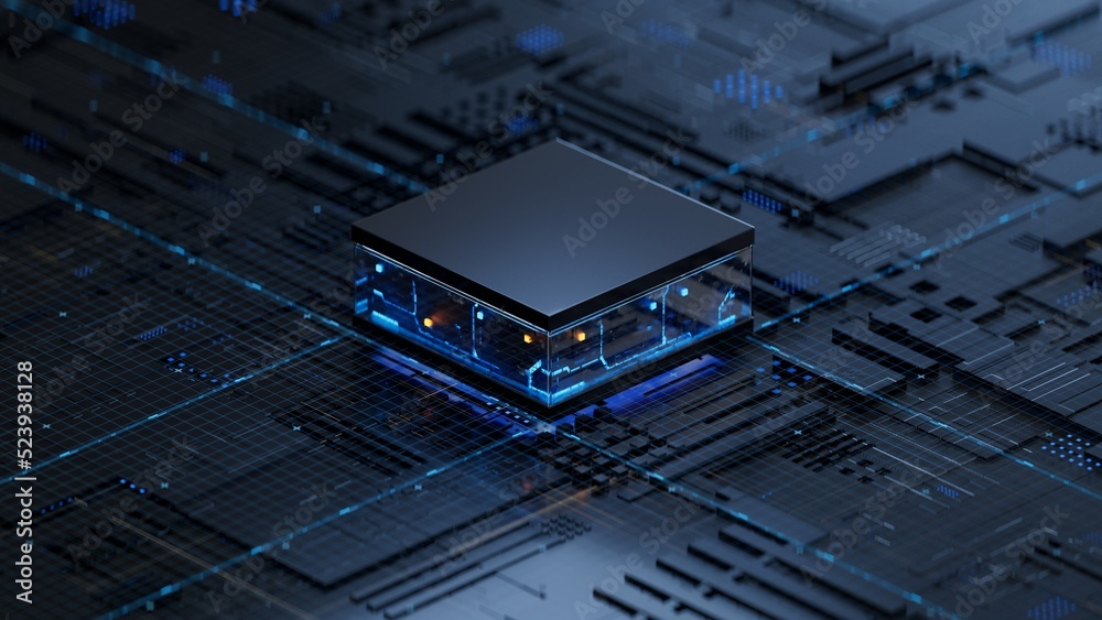 Central Computer Processors CPU concept. 3d rendering,conceptual image.3d background