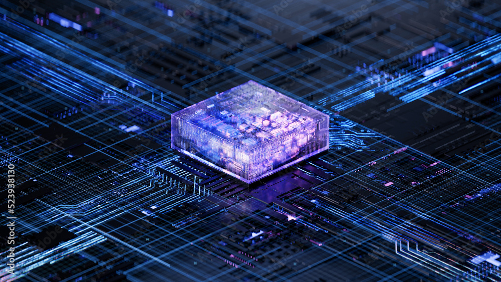 Central Computer Processors CPU concept. 3d rendering,conceptual image.3d background