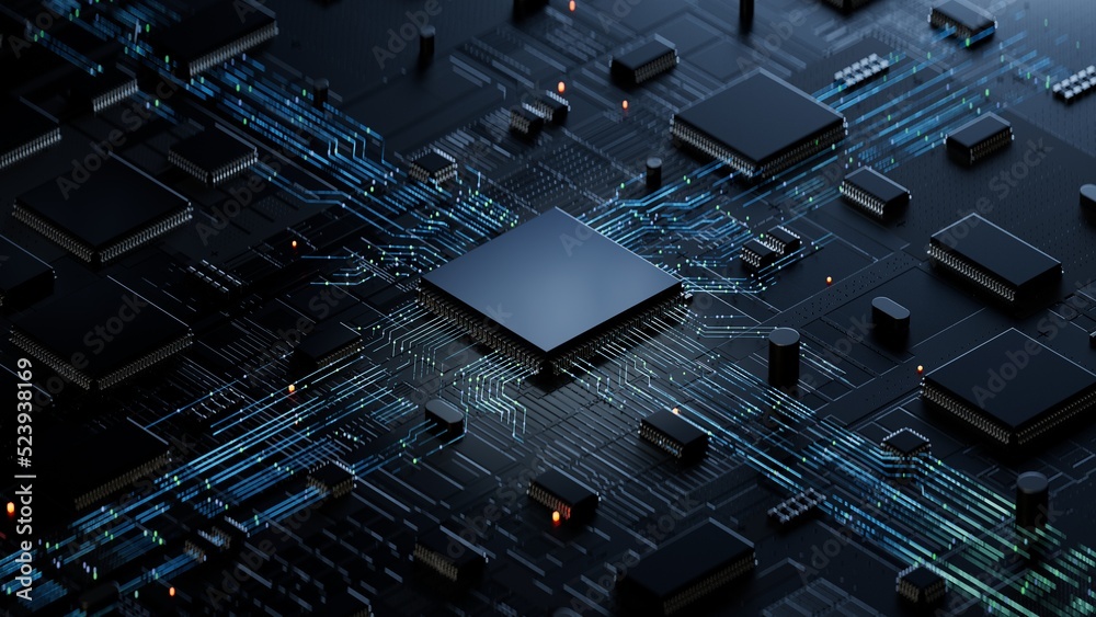 Central Computer Processors CPU concept. 3d rendering,conceptual image.3d background