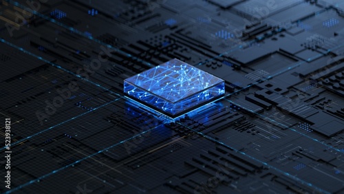 Central Computer Processors CPU concept. 3d rendering,conceptual image.3d background