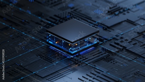 Obraz na płótnie Central Computer Processors CPU concept. 3d rendering,conceptual image.3d background w salonie