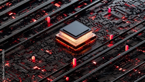 Central Computer Processors CPU concept. 3d rendering,conceptual image.3d background