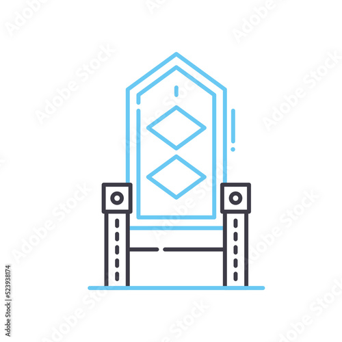 throne line icon, outline symbol, vector illustration, concept sign