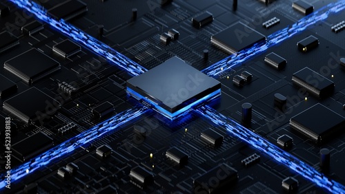 Central Computer Processors CPU concept. 3d rendering,conceptual image.3d background