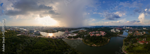 180 degree Aerial Panorama view of Putrajaya City