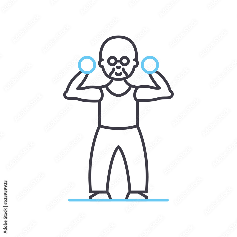 fitness line icon, outline symbol, vector illustration, concept sign