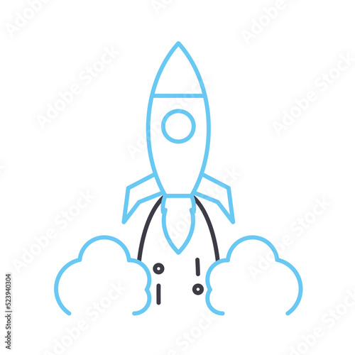 startup company line icon, outline symbol, vector illustration, concept sign