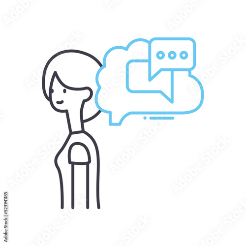 inner dialog line icon, outline symbol, vector illustration, concept sign