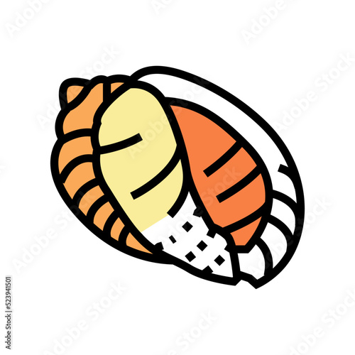 bonnet sea shell beach color icon vector illustration