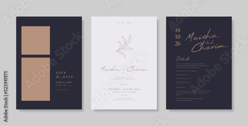 Beautiful and elegant wedding invitation. Luxury wedding invitaiton template photo