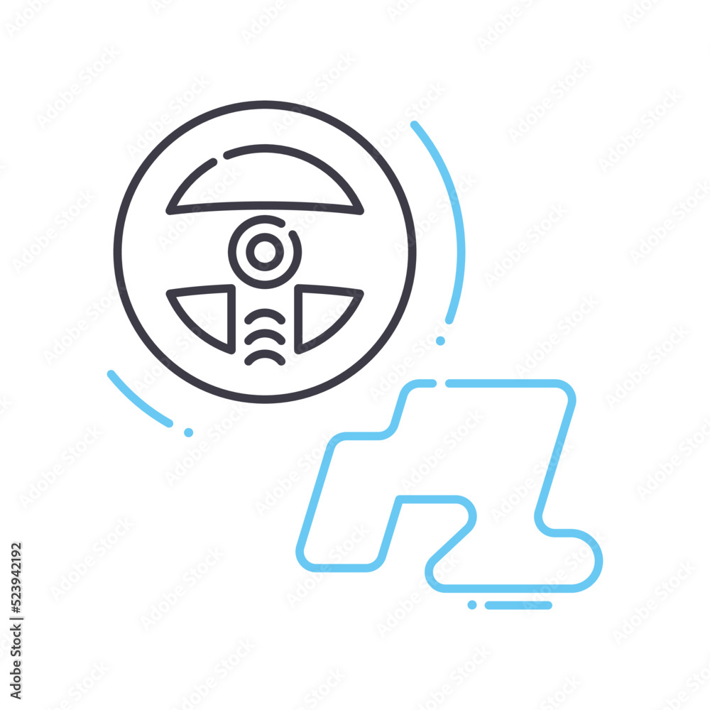 racing line icon, outline symbol, vector illustration, concept sign