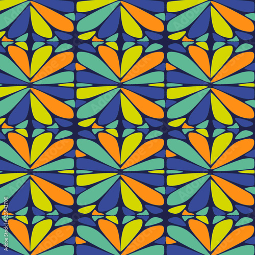 Colorful Leafs Glass Pattern Texture