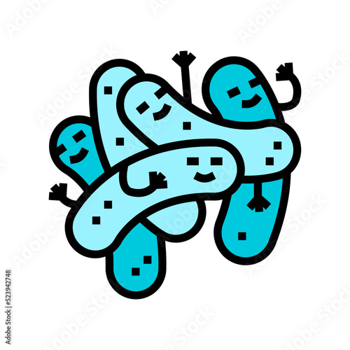 bacillus bacteria virus color icon vector illustration