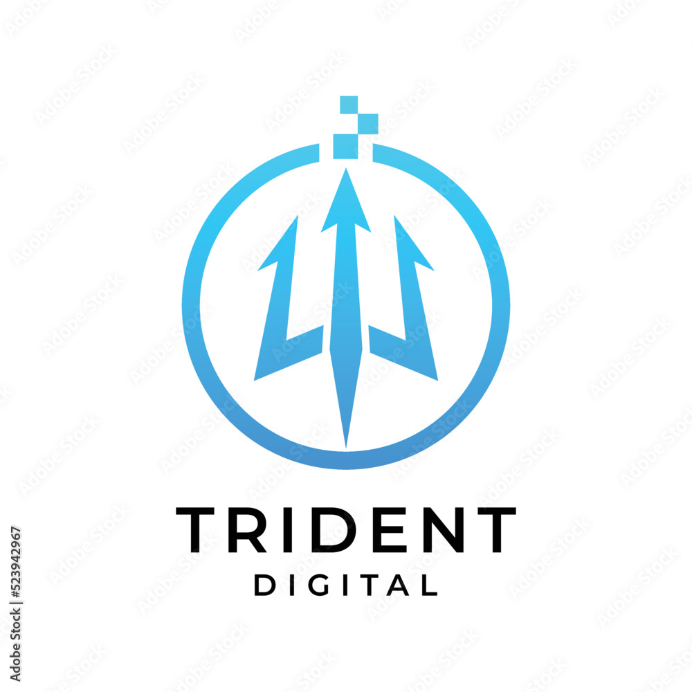 Trident Digital Logo Design Concept Inspiration
