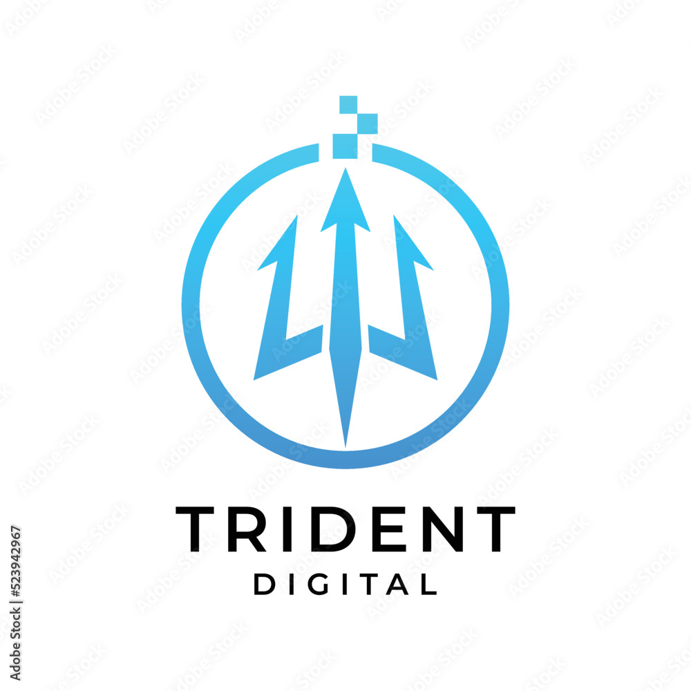Trident Digital Logo Design Concept Inspiration Trident Digital Logo Design Concept Inspiration