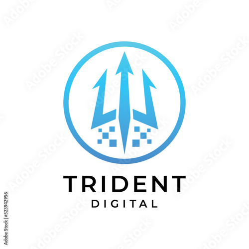 Trident Digital Logo Design Concept Inspiration