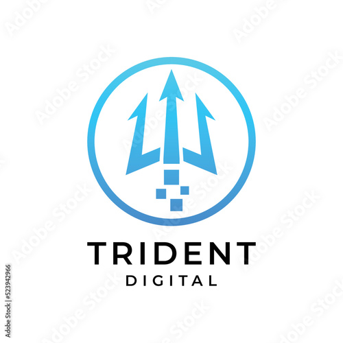 Trident Digital Logo Design Concept Inspiration