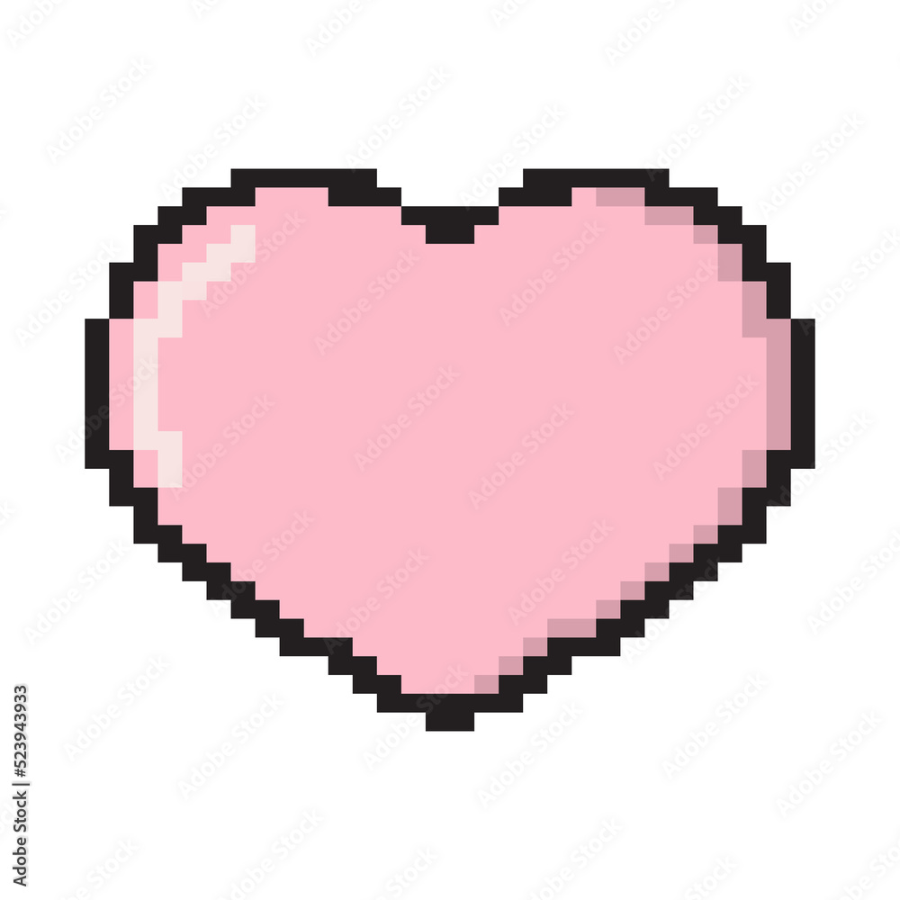 heart pixel love romantic passion icon. Heart pixel icon isolated element. Love symbol isolated sign. Transparent background. Illustration heart pixel love romantic passion icon. Heart pixel icon isolated element. Love symbol isolated sign. Transparent background. Illustration
