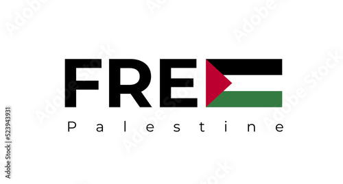 Free Gaza, free Palestine. Free Palestine lettering background. Free Palestine concept. Transparent background. Illustration