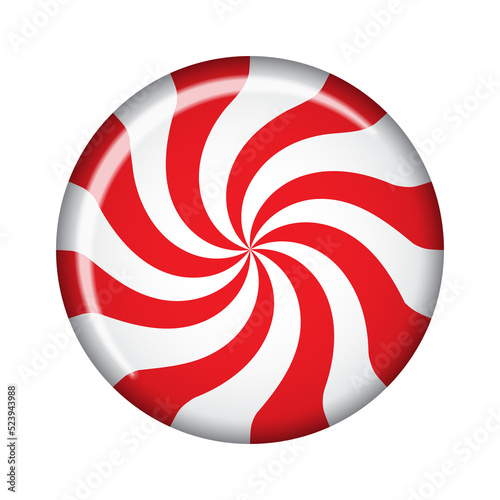 Striped sugar candy. Striped peppermint candy isolated. Illustration for new years day, sweet-stuff, winter holiday, dessert, new years event. Transparent background. Illustration