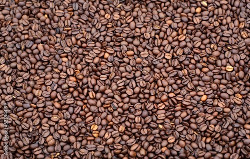 A close up of roasted coffee beans.